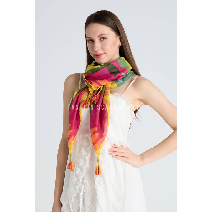 Fashion Scarf World - Wholesale Scarf – Women's - Bright Zebra Jungle Print Square Scarf3