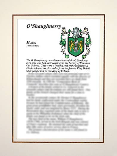 O'Shaughnessy for engroshandel hos Family Histories