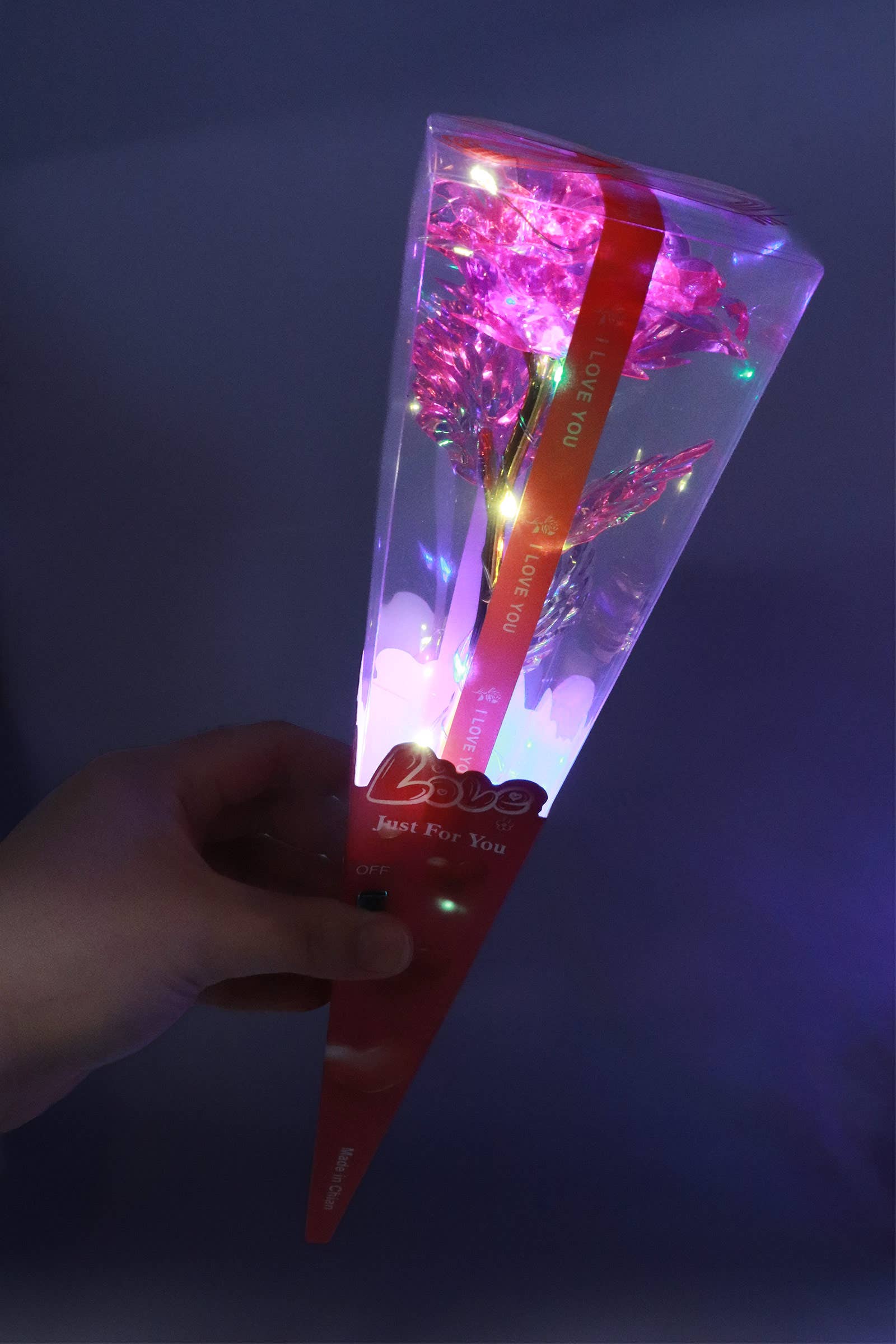 ASSORTED Shiny Metallic Galaxy Rose Light-up Gift Box for wholesale on Faire6