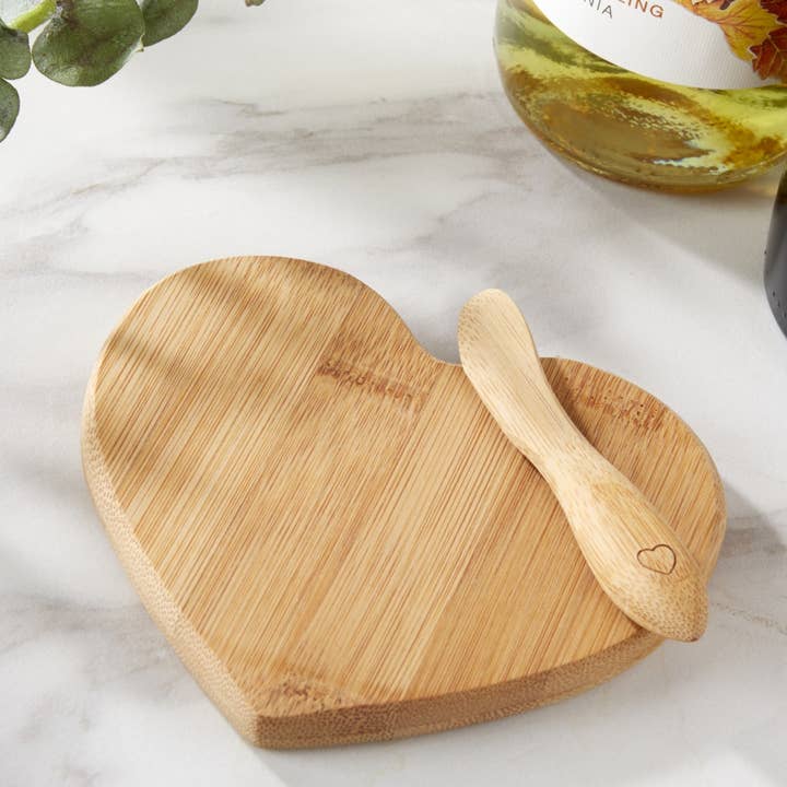 Kate Aspen - Wholesale Cheese Board - Tastefully Yours Heart Shaped Bamboo Cheese Board