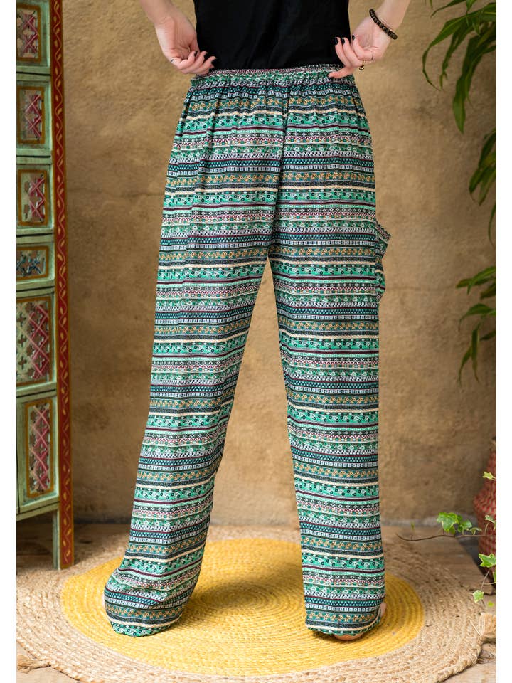 Namaste - Wholesale Pants – Women's - Freesize Stripe Pattern Harem Trouser2