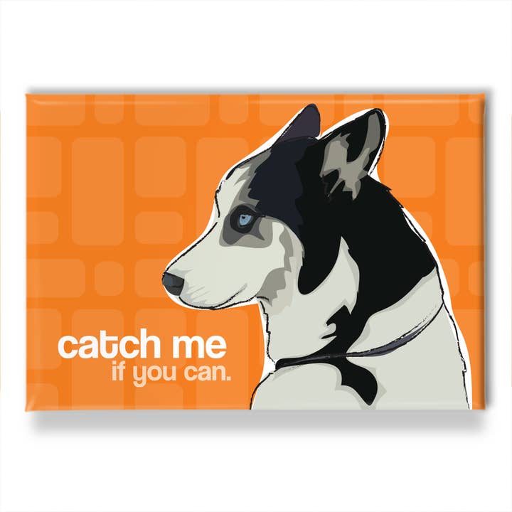 Husky Dog Magnet - Catch Me If You Can for wholesale by Pop Doggie