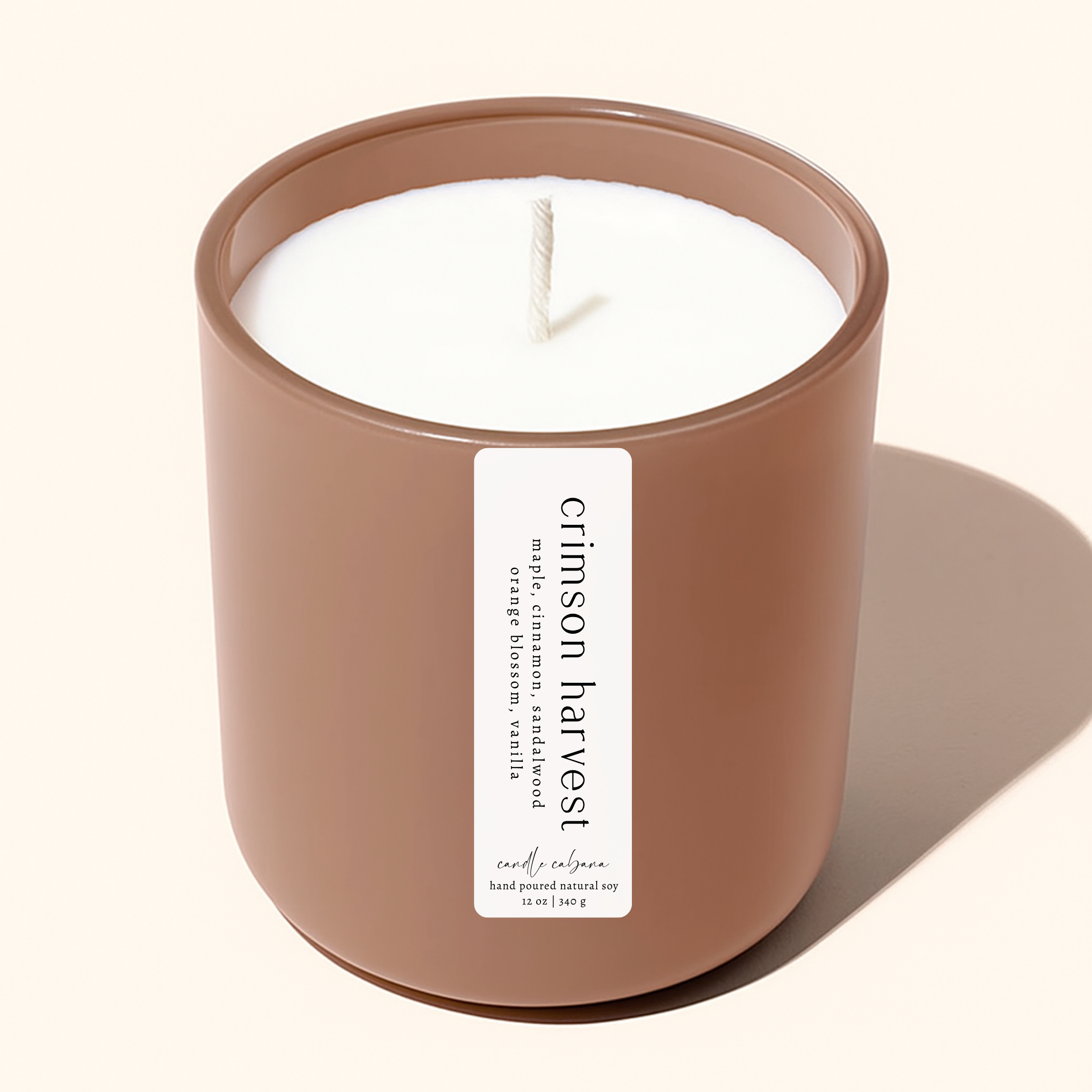 Candle Cabana – Vela em jarro/copo por atacado – Vaso Matte Mocha de 12 oz - Vela de Soja 100% Natural - Outono1