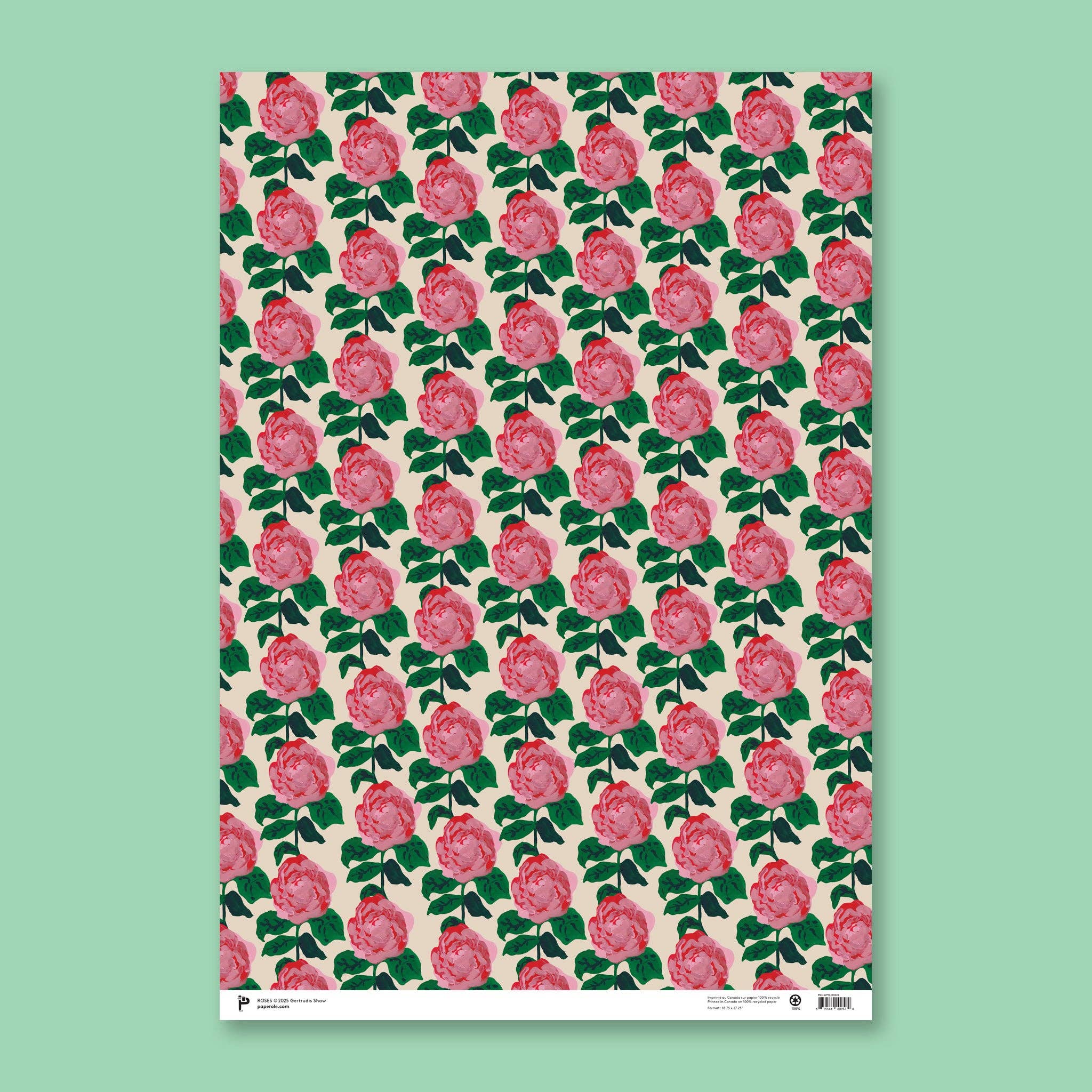 Paperole - Wholesale Flat Wrap - ROSES – Wrapping Paper2