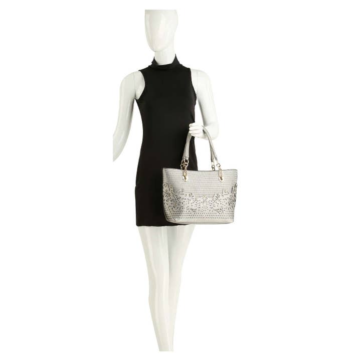 Handbag Factory Corp - Wholesale Tote Bag - Women's - Rhinestone Accent Accessorized Handbag Set