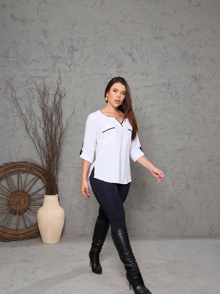 OFF WHITE BLOUSE WITH FRILLS for wholesale on Faire1