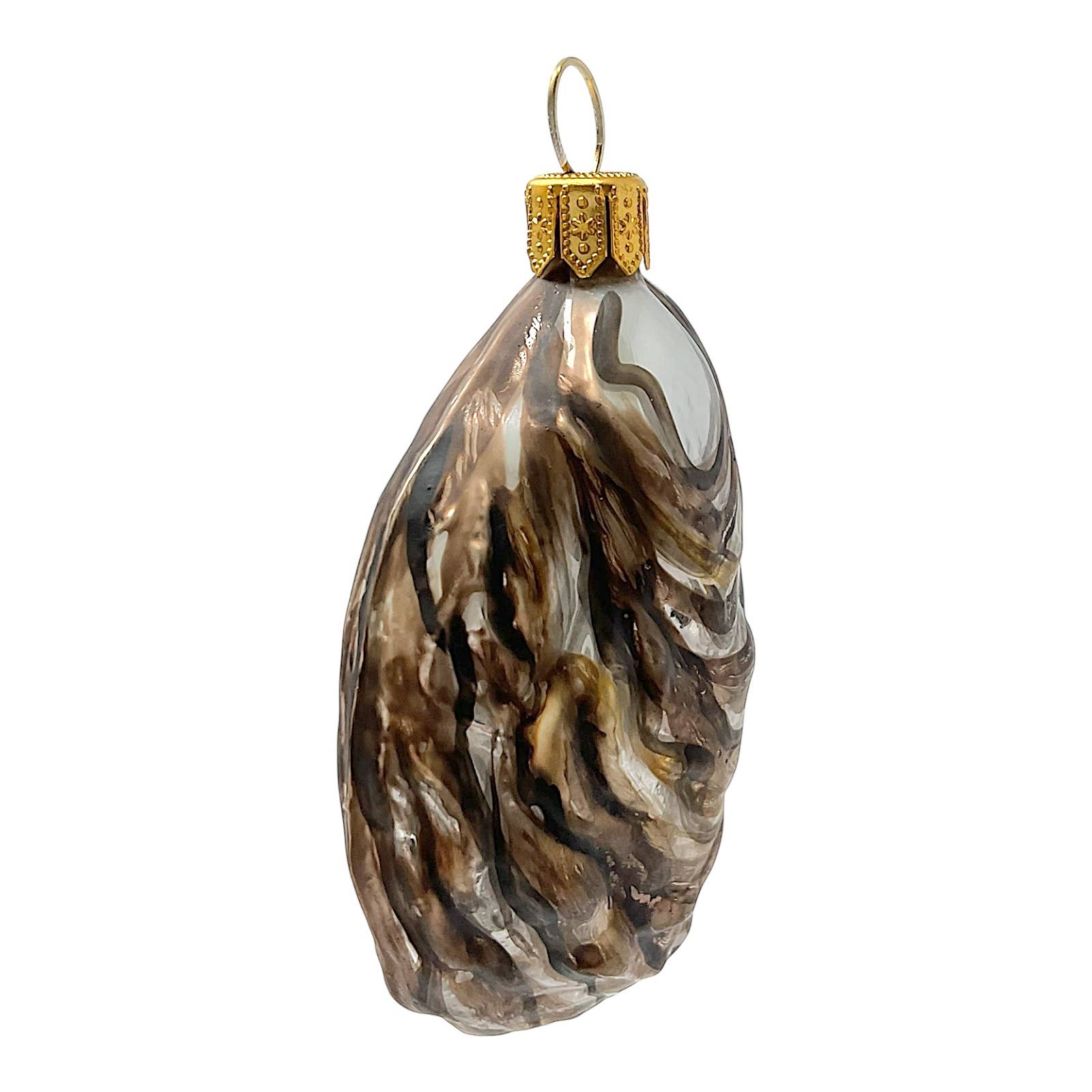 Pinnacle Peak Trading - Wholesale Ornament Set - Beaded Oyster on a Half Shell Polish Glass Ornament Set of 24