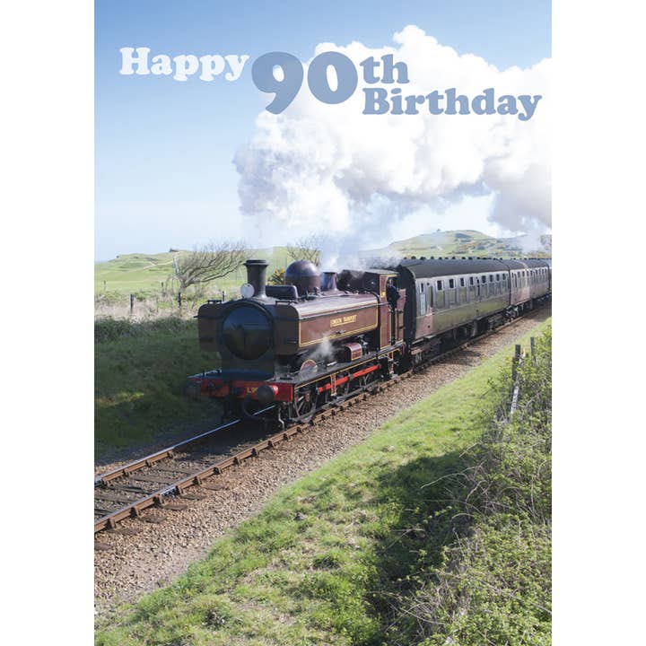 Age 90 Card - Steam Train for wholesale by Leonard Smith