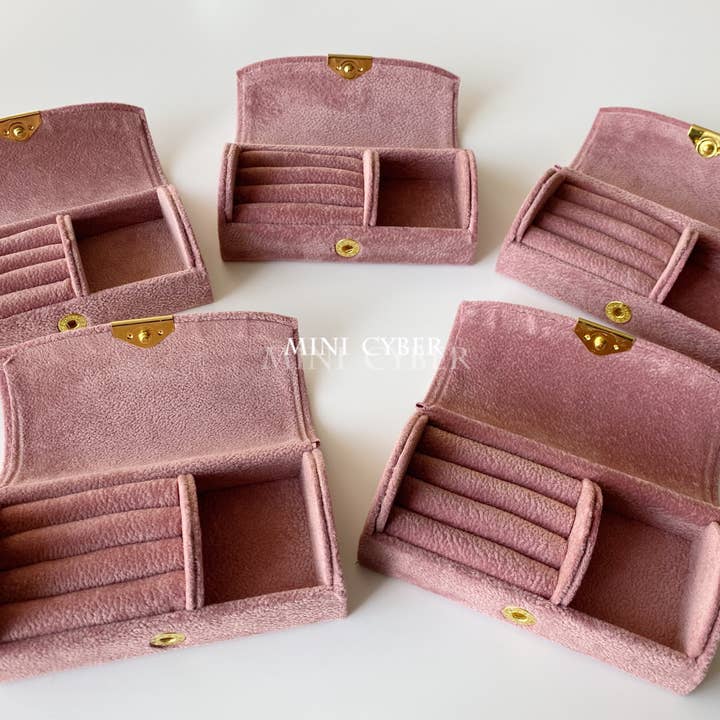 MINICYBER STUDIO - Wholesale Jewelry Box/Organizer - Pink Velvet Travel Case7