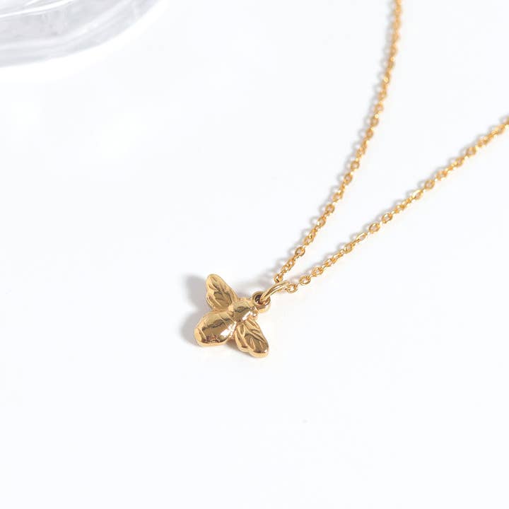 WJW - Wholesale Individual Charm/Pendant - 18K Gold PVD Stainless Steel Bee Charm3