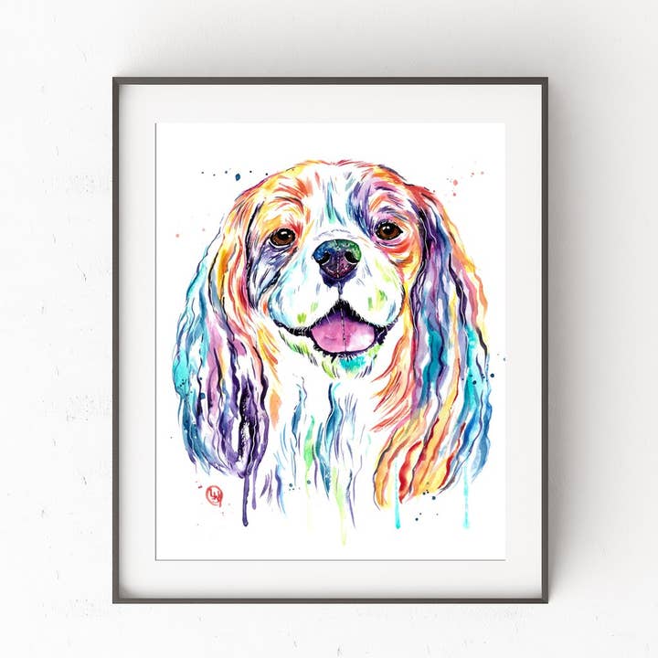 Cavalier Kunstdruck, Cavalier King Charles Spaniel, Spielzeug-Hund für den Großhandel von Whitehouse Art