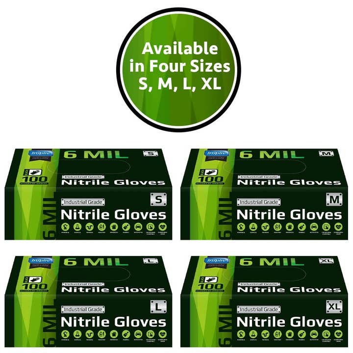 Inspire - Wholesale Cleaning Gloves - Inspire Black Nitrile Gloves 6 MIL 1000 Count1