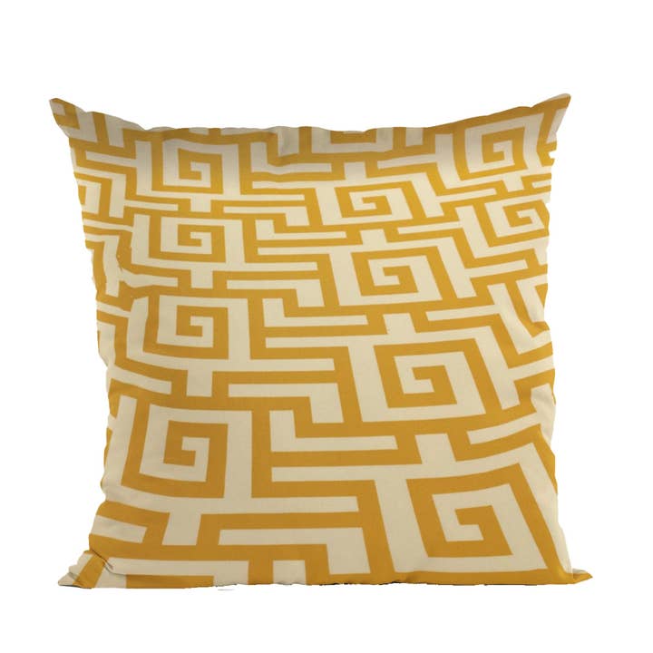 Cojín de Lujo Plutus Naranja Beige Encanto Mediterráneo Llave Griega para venta al por mayor de Plutus Home Brands
