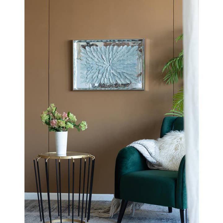 A&B Home Group Inc. - Wholesale Wall Accent - 20x1.9x28" Paper Feather Shadow Box - Silver6