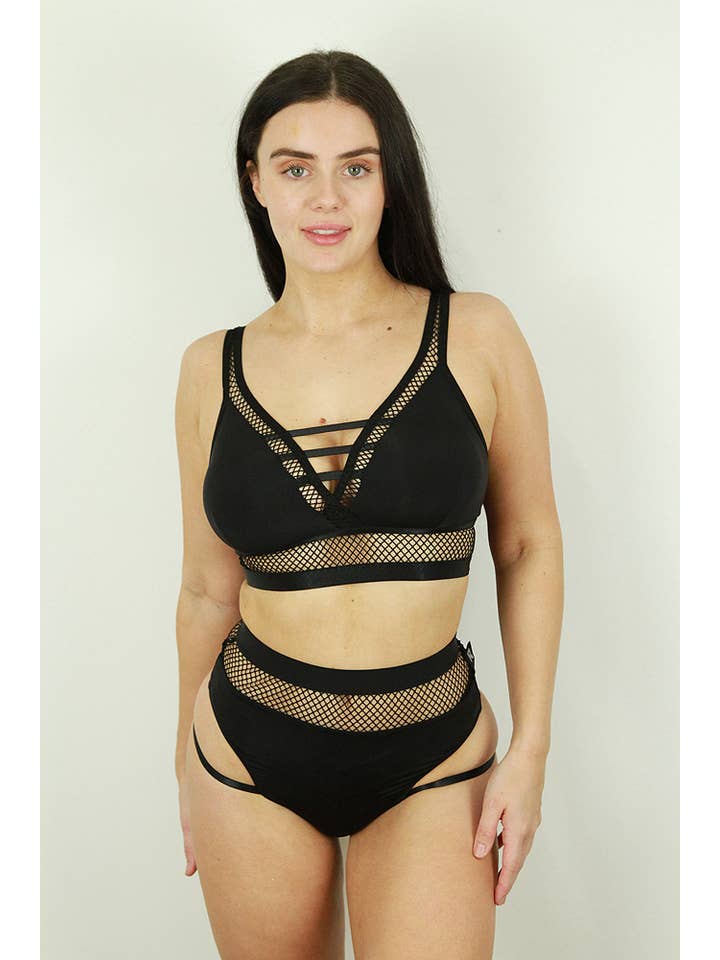 Rarr Designs – wholesale Bralette – Women's – Felix Open Mesh Bralette - Black5