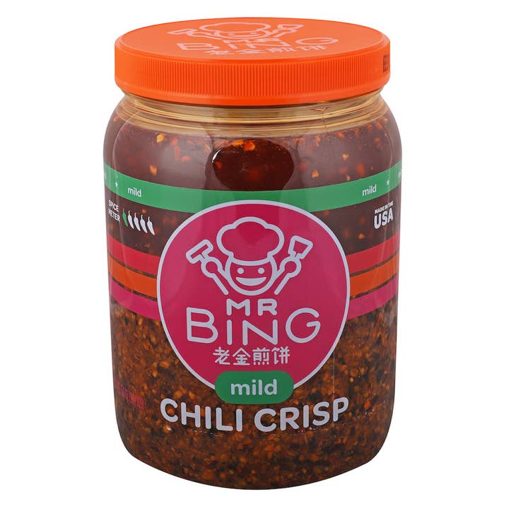 Mr Bing Mild Chili Crisp, 2/64 oz for wholesale by MR BING FOODS