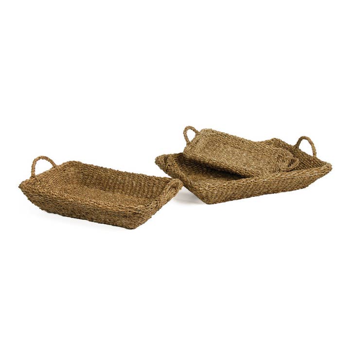 Seagrass Trays With Handles, Set of 3 for wholesale by Napa Home & Garden