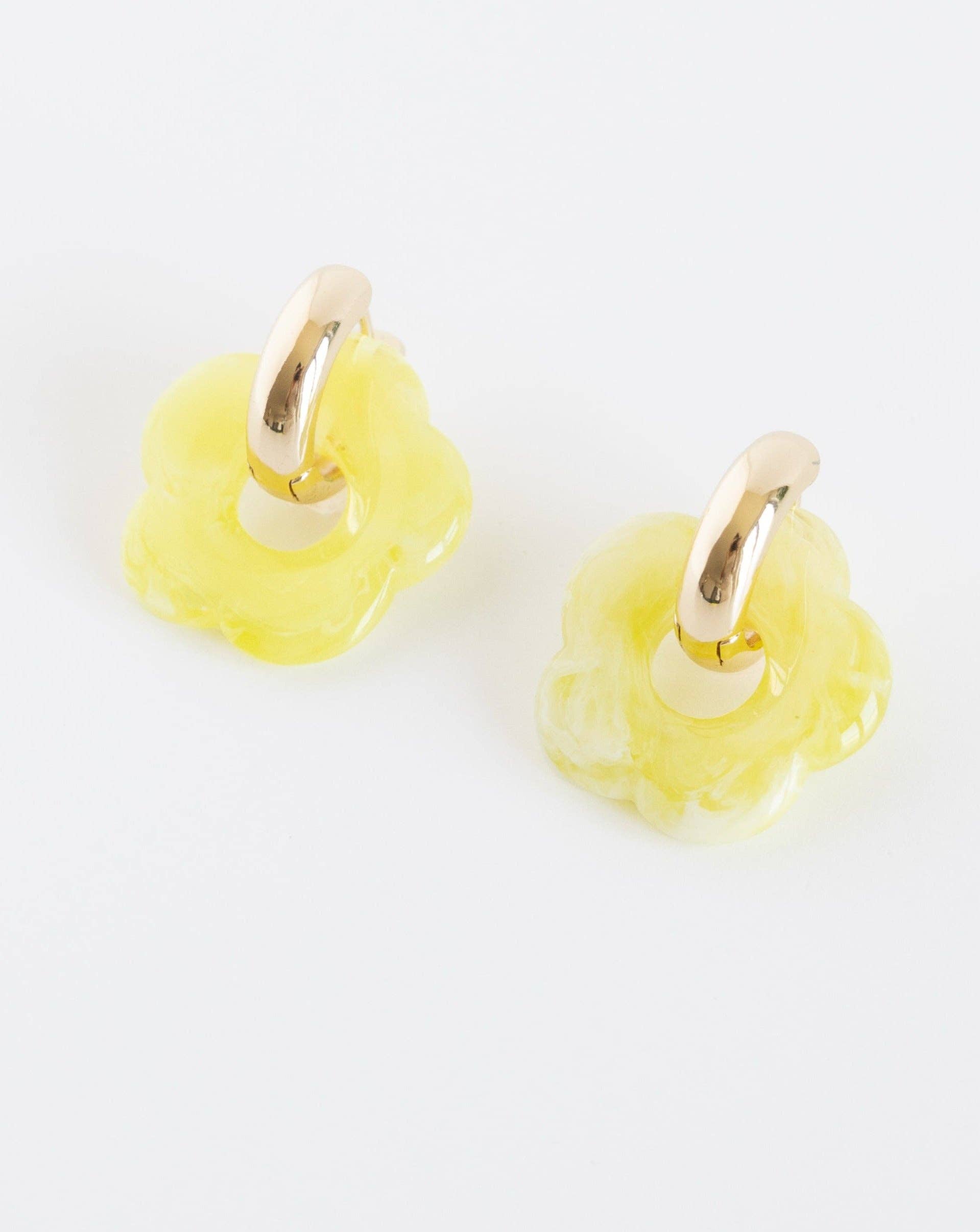 LYHO - Wholesale Huggie Earrings - Glassy Daisy Earrings | Handmade clay jewelry | LYHO5