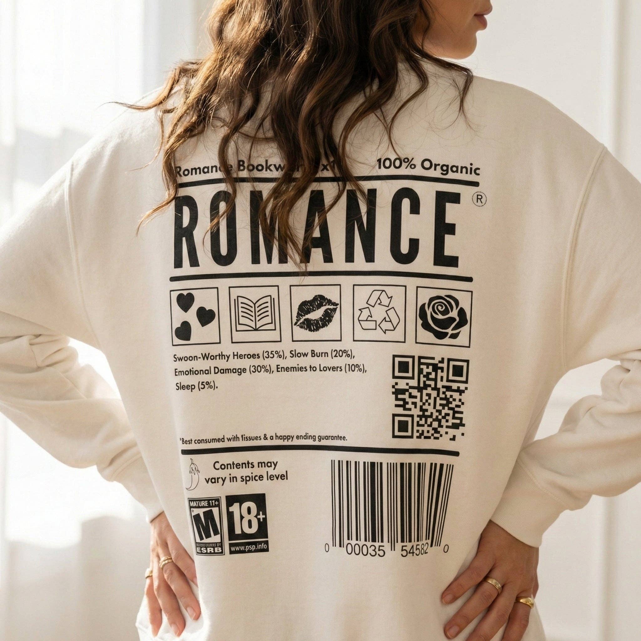 MagicMerchEmporium - Vente Sweat-shirt à imprimés – unisexe - Sweat-shirt ROMANCE BOOKWORM1