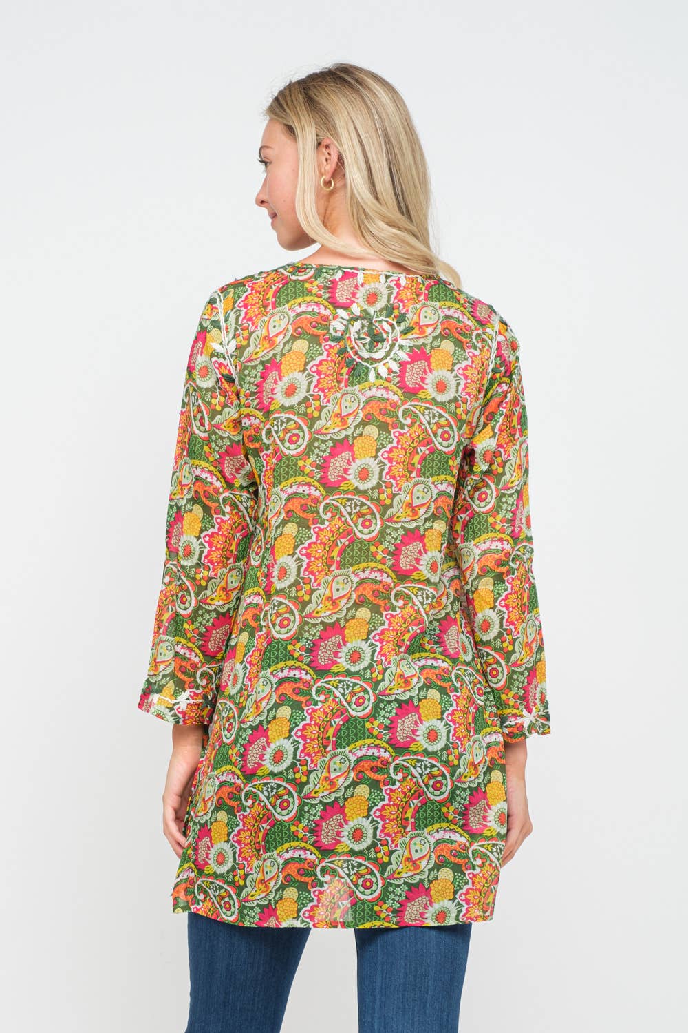 Raj Trading & Imports (USA) Inc. - Wholesale Tunic - Women's - Hailey Olive Printed Embroidered Tunic2