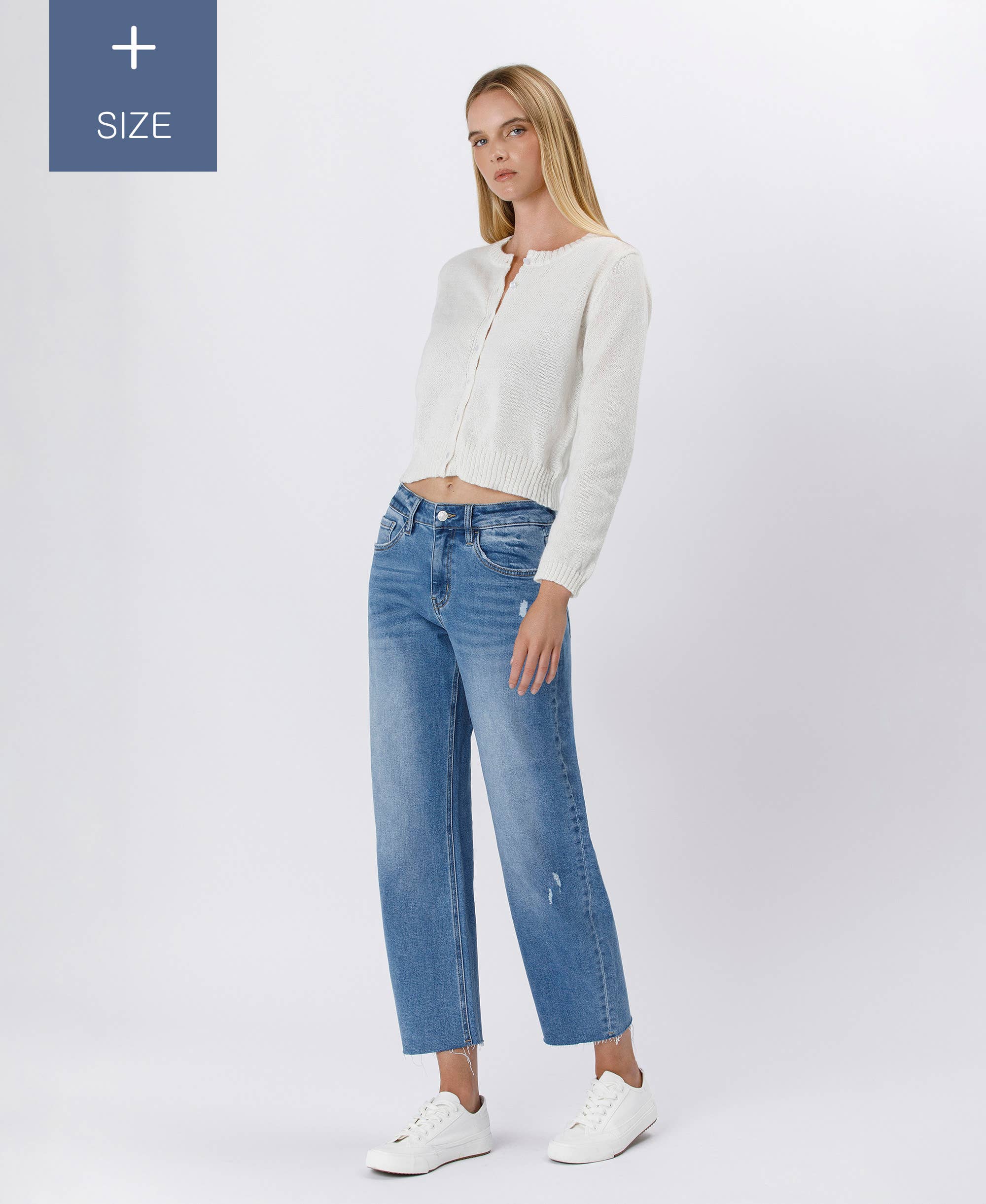 HER POSSESSION PLUS SIZE HIGH RISE MILD BARREL JEANS LV1520-P for wholesale on Faire4