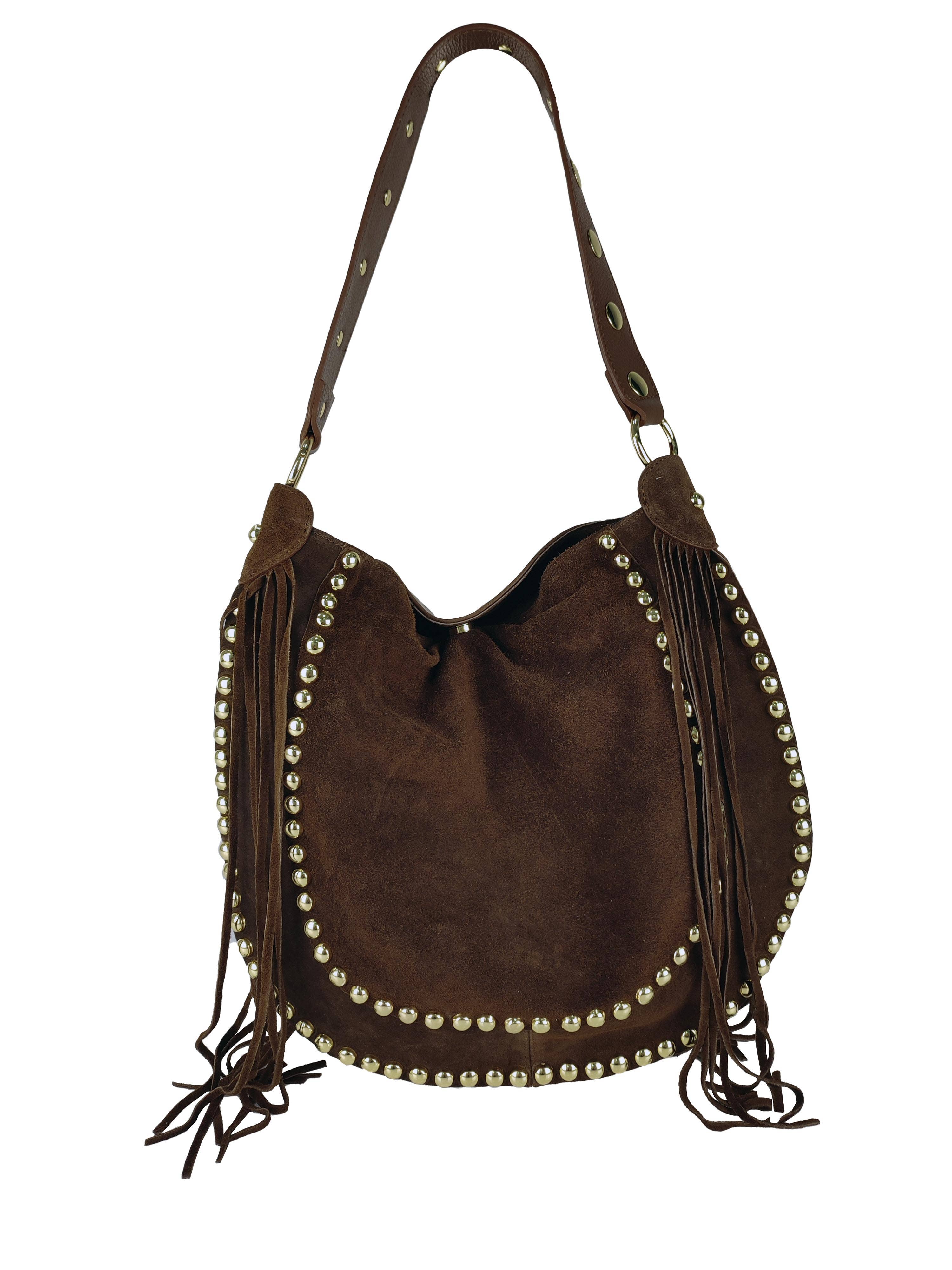 Florence Leather – Engroshandel Skuldertaske – til kvinder – Skuldertaske i ruskind med frynser9