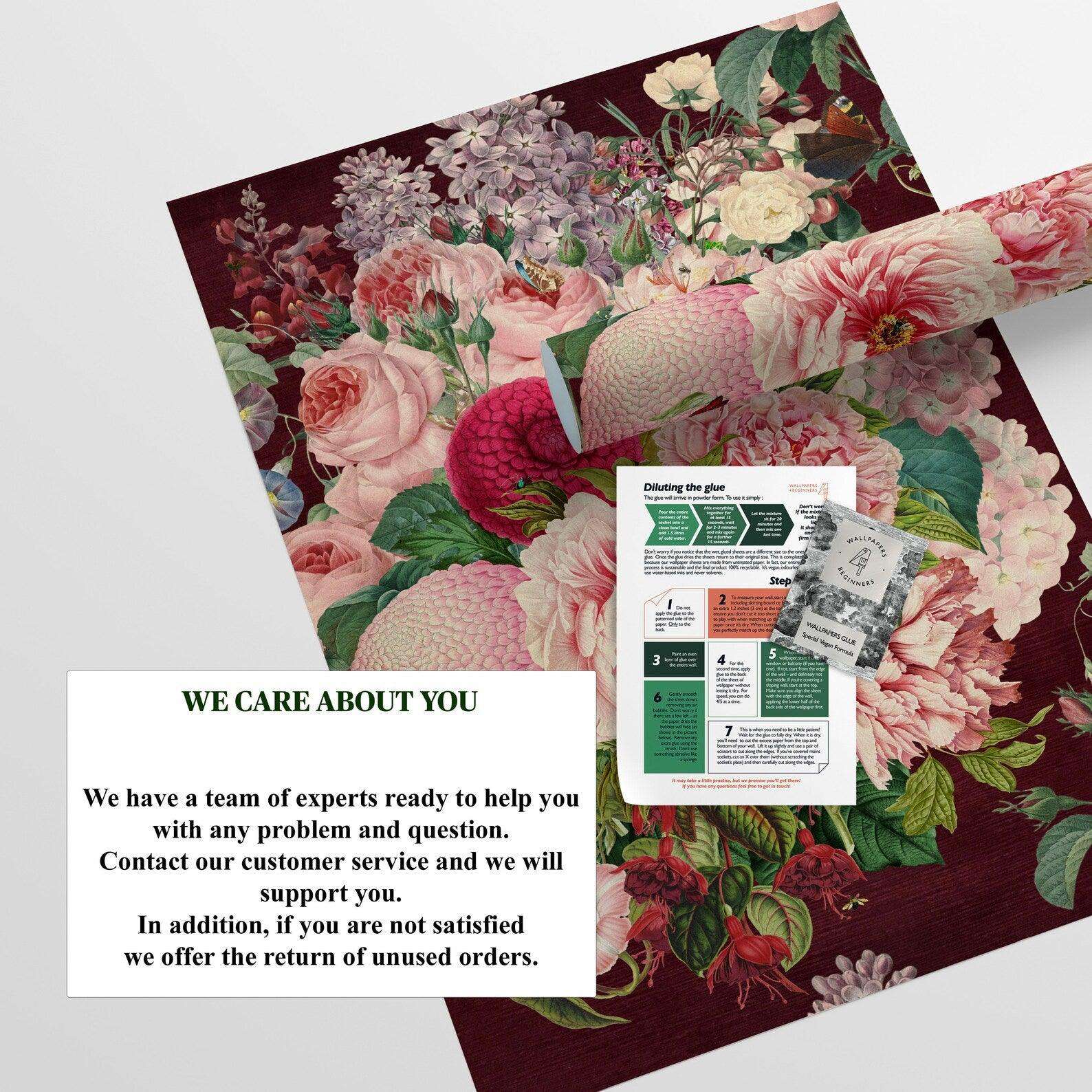 Wallpapers4Beginners - Wholesale Wallpaper - Carta da parati floreale in velluto scuro10