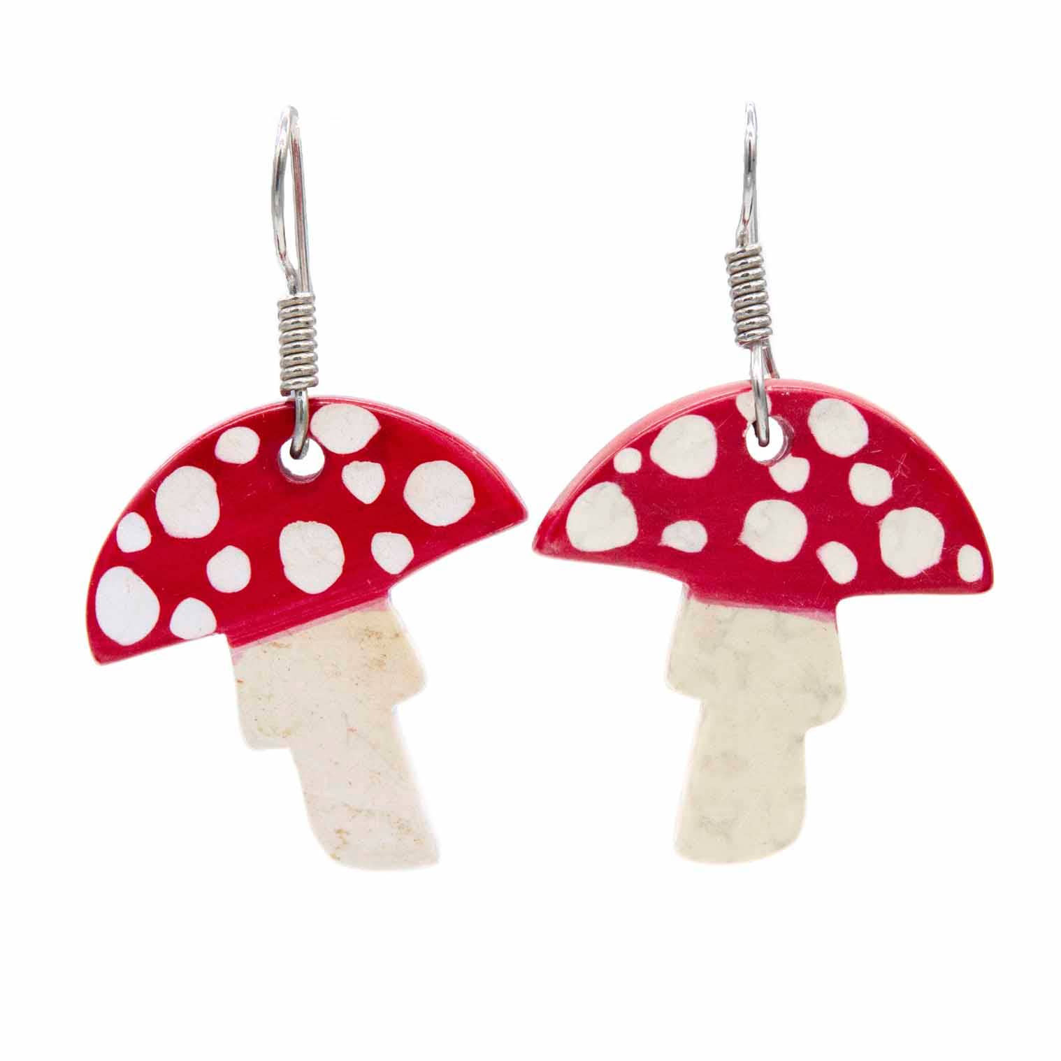 Siesta – wholesale Dangle earrings – Soapstone Mushroom Earrings4