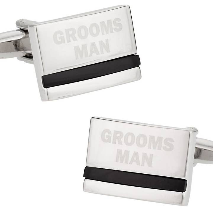 Manschettenknöpfe Groomsman Hochzeit mit Onyx für den Großhandel von Cuff-Daddy