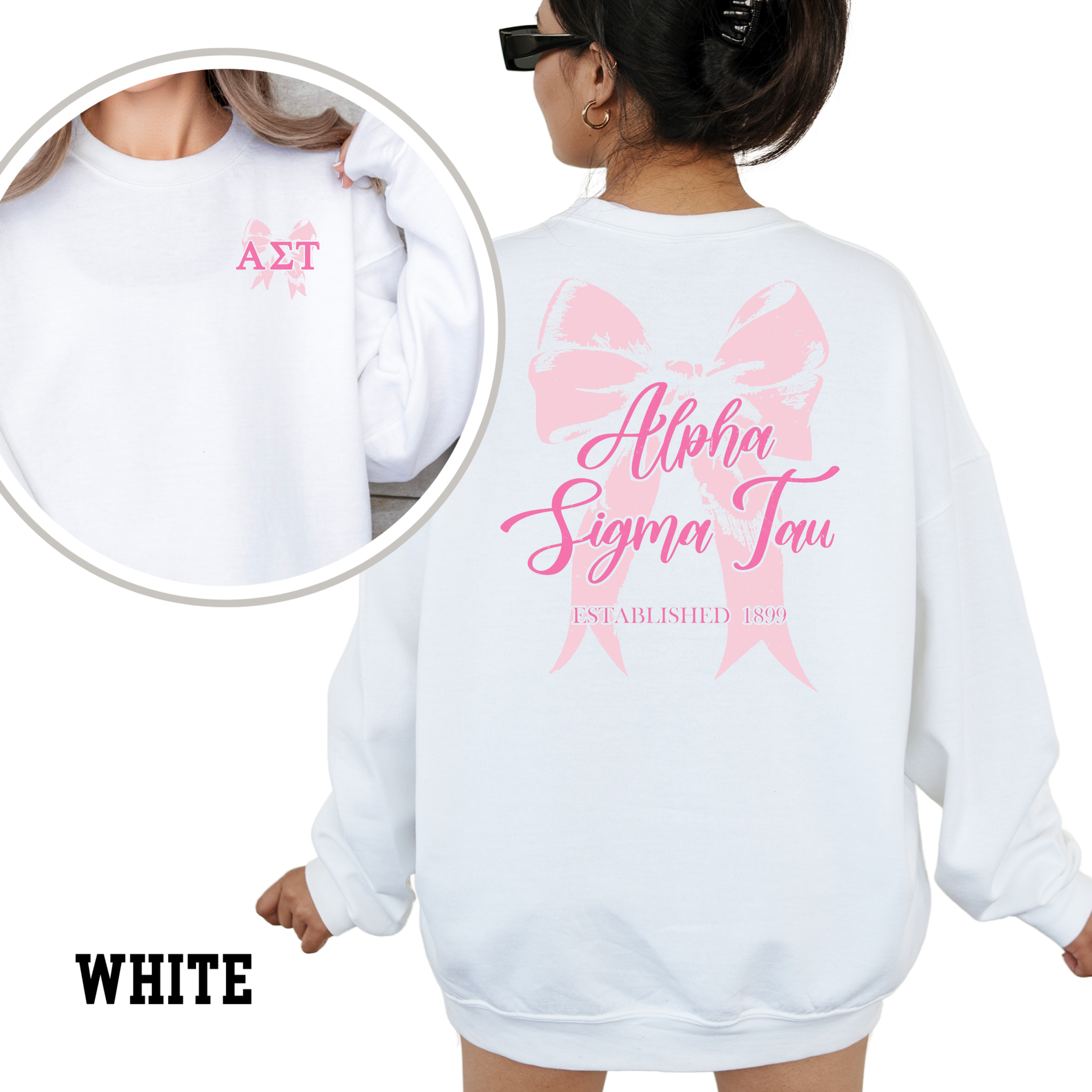 Kite and Crest - Wholesale Graphic Sweatshirt - Women's - Pink Ribbon Sorority Sweatshirt7