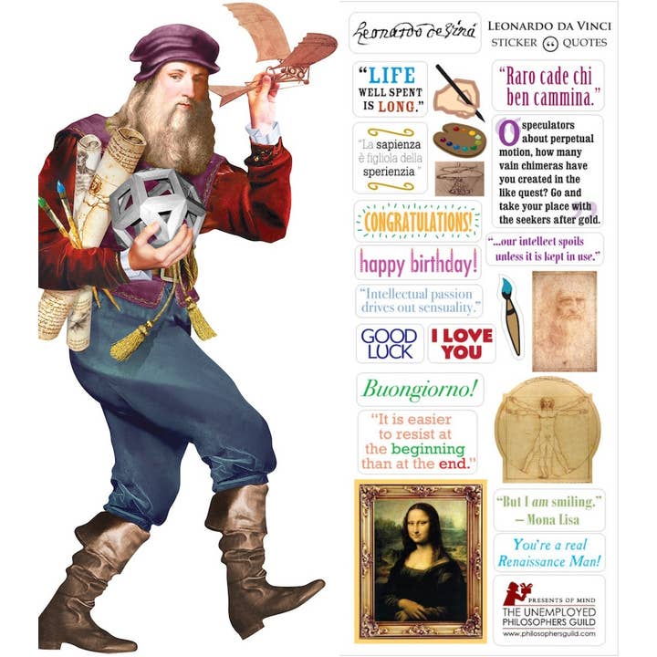 Unemployed Philosophers Guild - Wholesale Everyday Greeting Card - Leonardo Da Vinci Card