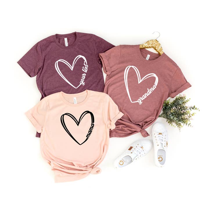 Custom Text Heart Shirt, Your Name Heart Shirt, Custom for wholesale by Custom T Story