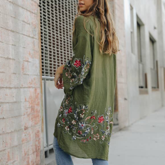 Leto Accessories - Wholesale Kimono - Women's - Chic Full-Length Flower Kimono - Versatile Layering Piece 🌼13