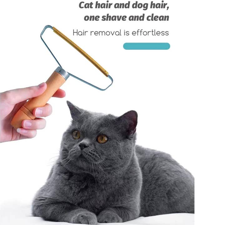 Vigor Path - Wholesale Pet brush – Cat/dog - Pet Hair Removers for Carpet, with Wooden Handle and Double-Sided Metal Scraper (Pack of 2)2