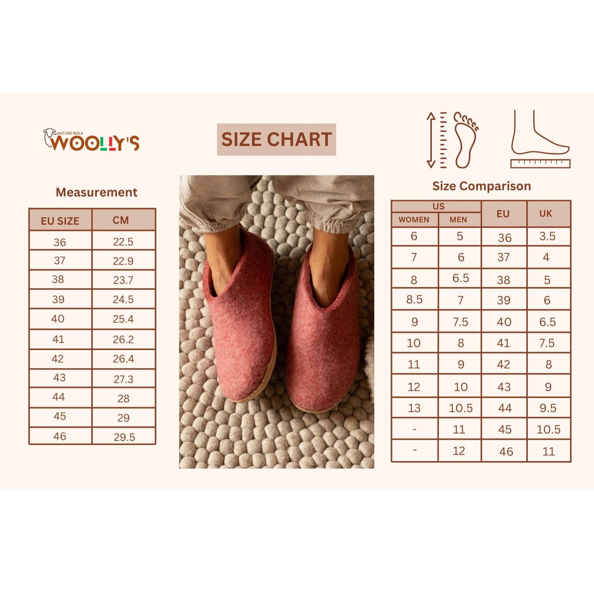 Woollyes Inc – Großhandel Hausschuhe – Unisex – Hausschuhe mit offenem Absatz und Ledersohle für den Innenbereich — Naturbraun12