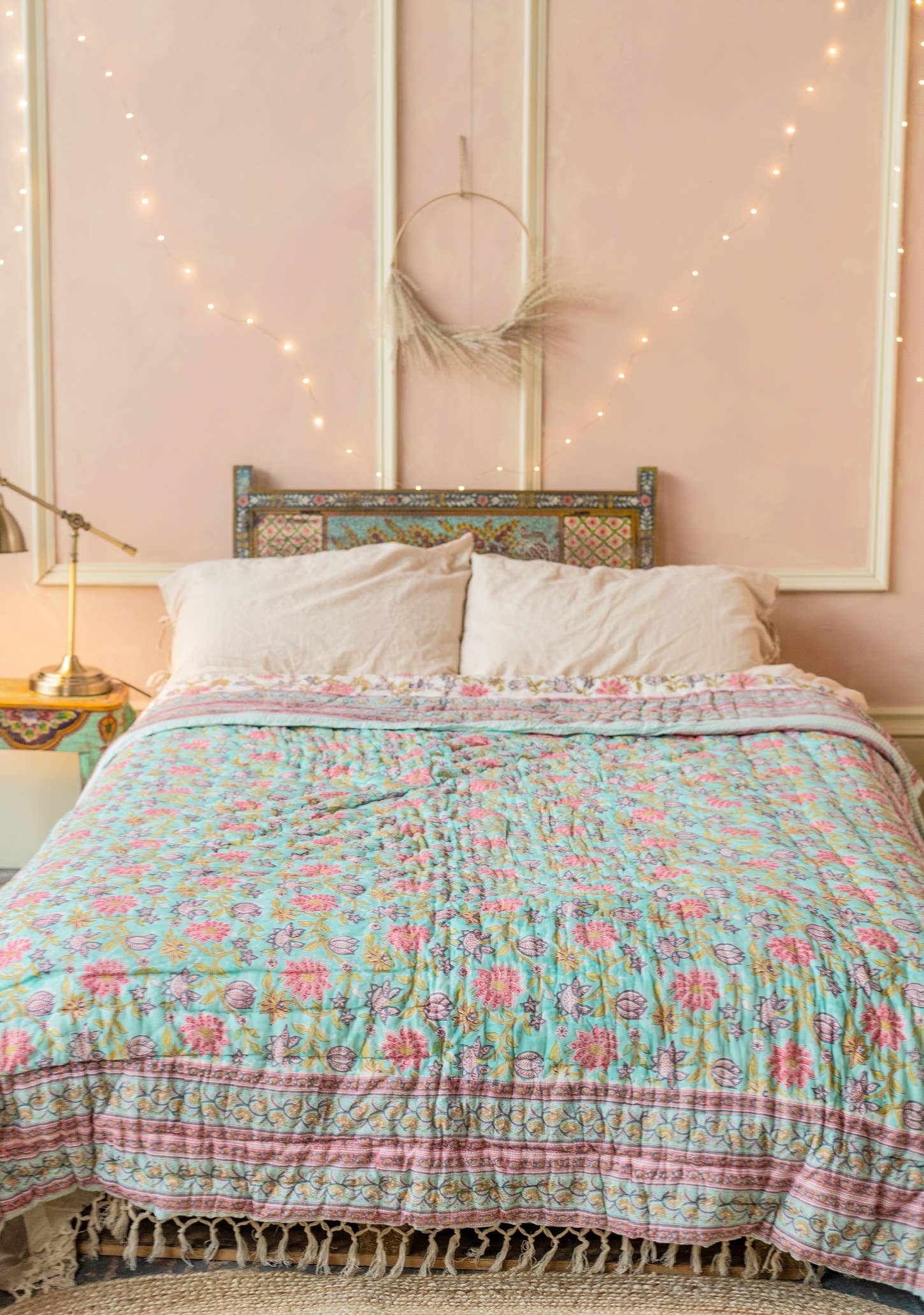 Namaste - Wholesale Quilt - Keya Blockprint Reversible Quilt0