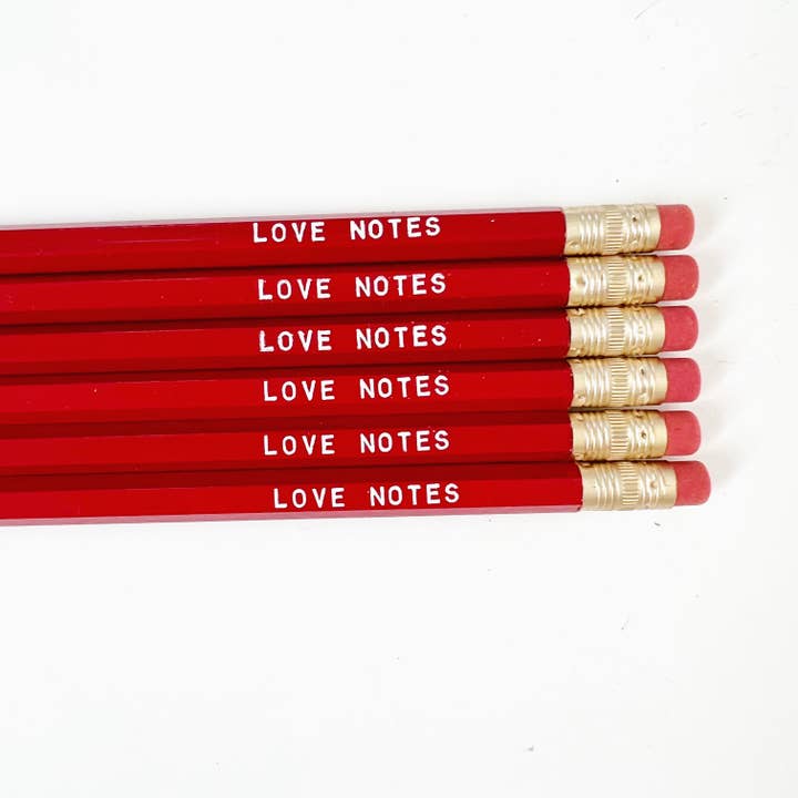 Love Notes Pencils for wholesale by Natty Michelle Paperie