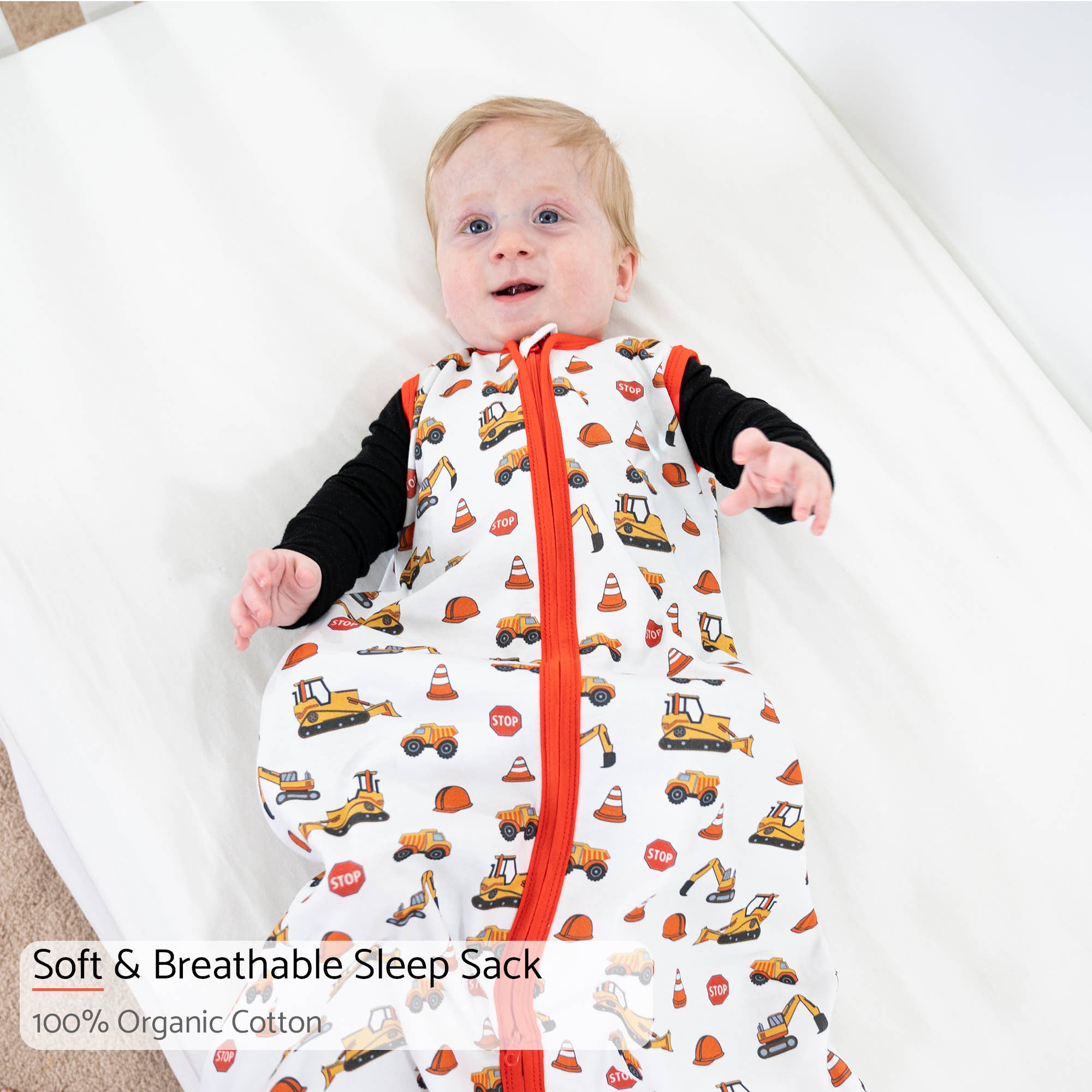 LollyBanks - Wholesale Sleepsack - Baby - Under Construction Baby Sleep Sack, 100% Organic Cotton2