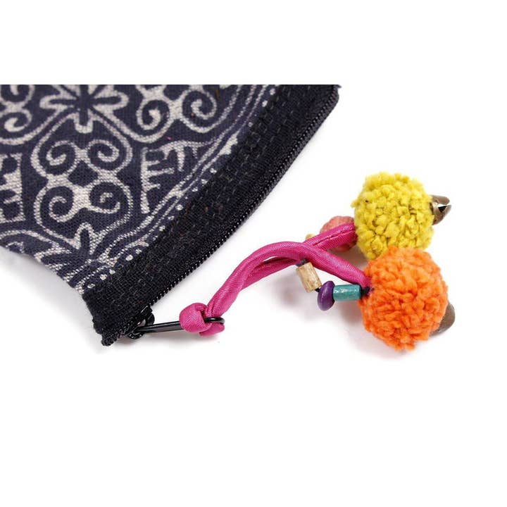 Lumily - Wholesale Coin Purse - Women's - Oasis Batik Coin Purse with Poms | Limited Edition- Thailand