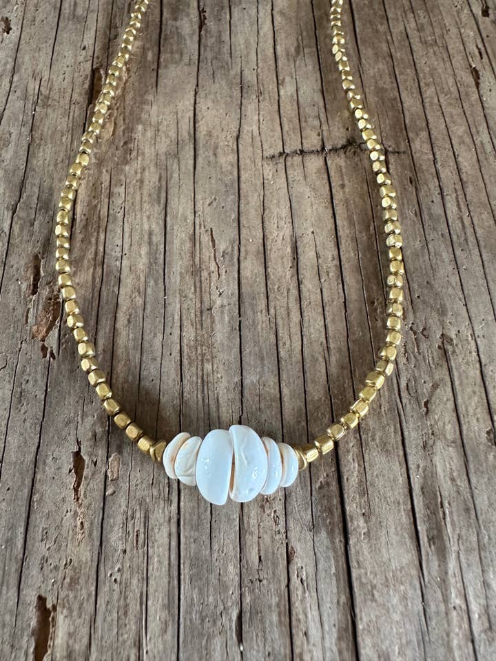 PUKKA Center Short Necklace on Brass Beads for wholesale by Sirena Home