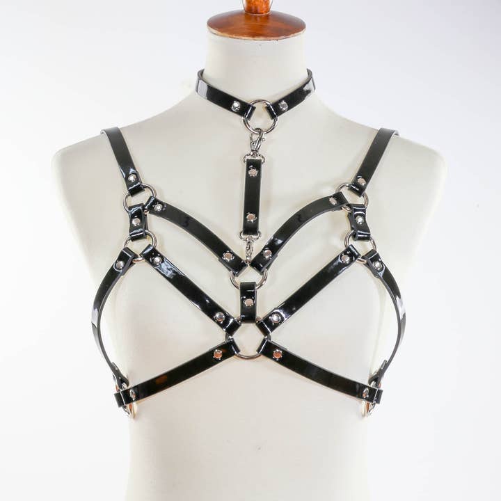 Funk Plus – wholesale Bustier – Women's – H202P DOUBLE STRAP BRA HARNESS W/ CHOKER