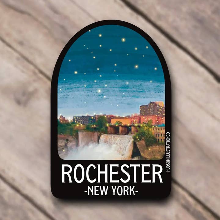 Rochester New York City Sticker/Magnet/Print/Postcard for wholesale by Hudson Illustration Co - About Town Co