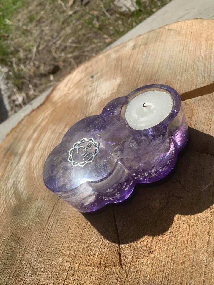 CHAKRA-CROWN Candle Holder for wholesale by Orgonics by Driftwood Works Inc