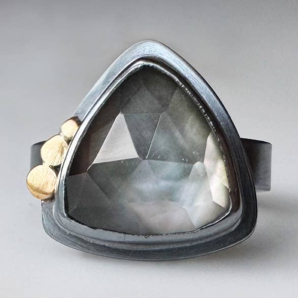 Tahitian and Quartz Aura Ring for wholesale by McKenzie Mendel Jewelry
