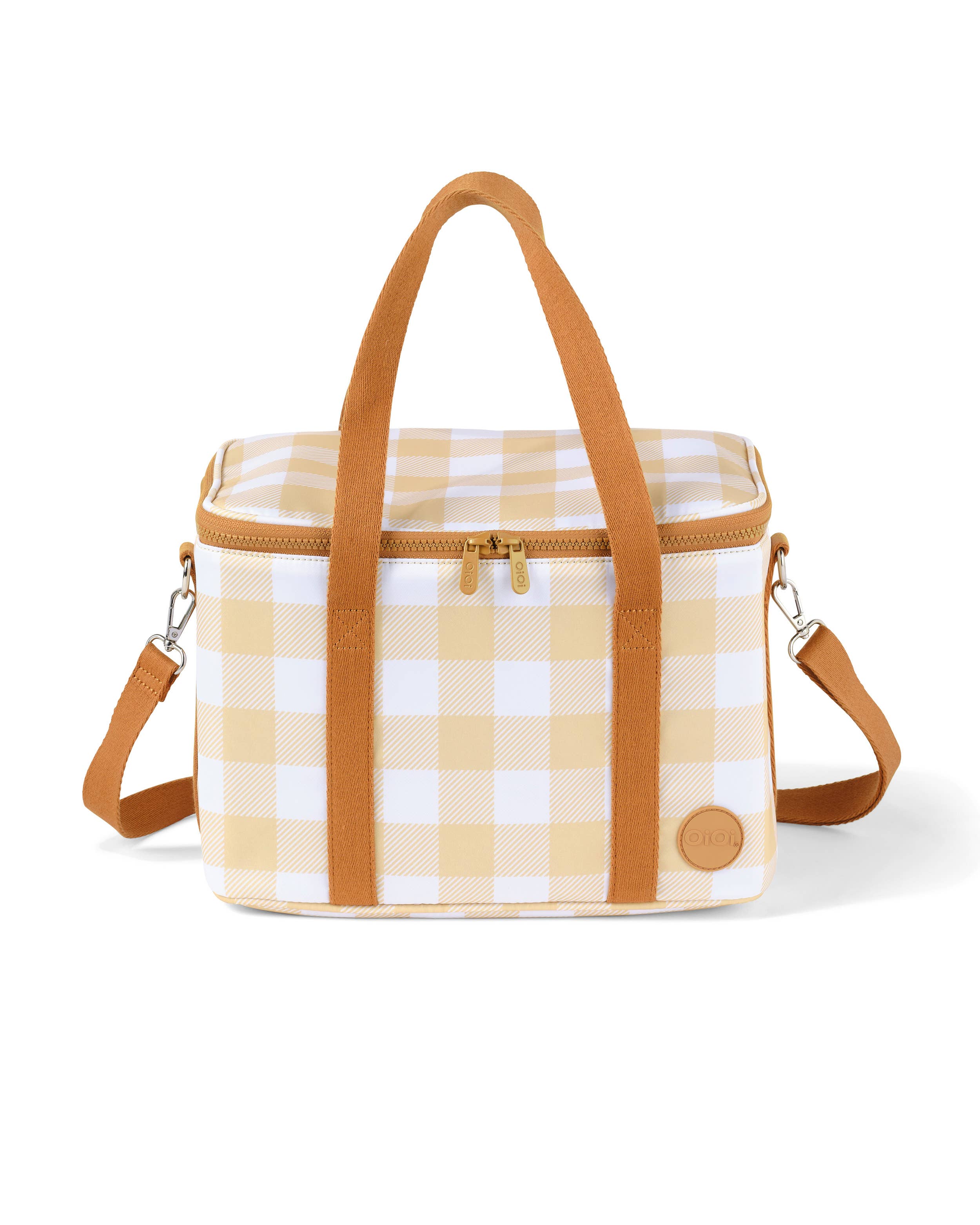 OiOi - Wholesale Lunch bag/box - Maxi Insulated Lunch Bag - Beige Gingham