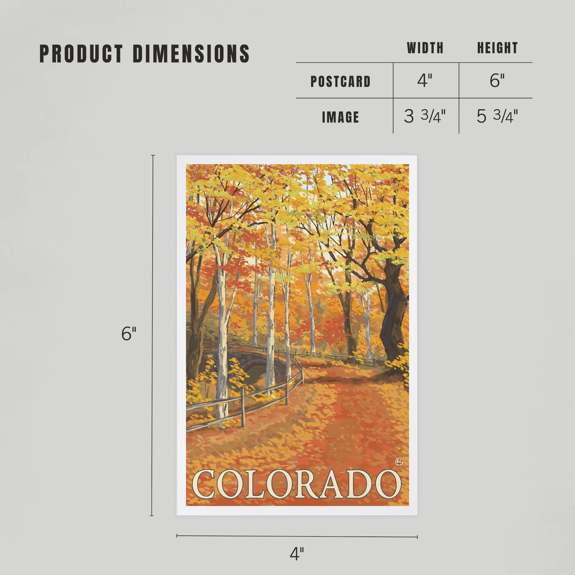 Lantern Press - Venta al por mayor Tarjeta postal - POSTALES PREMIUM Colorado, escena de colores otoñales4