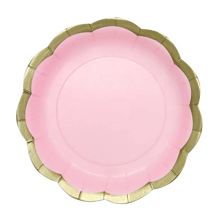 MI FIESTA - Wholesale Disposable plate - Pastel Pink Cardboard Round Plate Set (8 count)