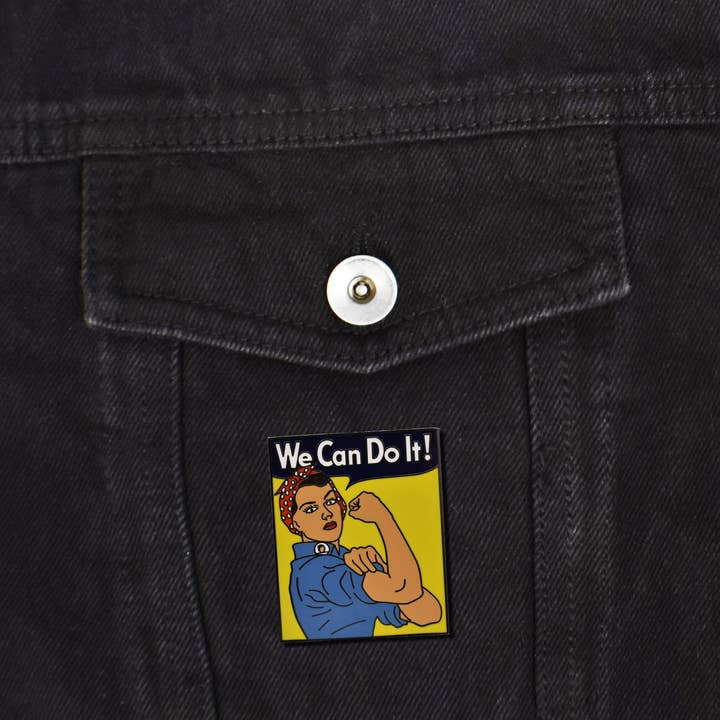 Rosie la rivettatrice Spilla smaltata dura Rosie the Riveter in vendita all'ingrosso su Faire2