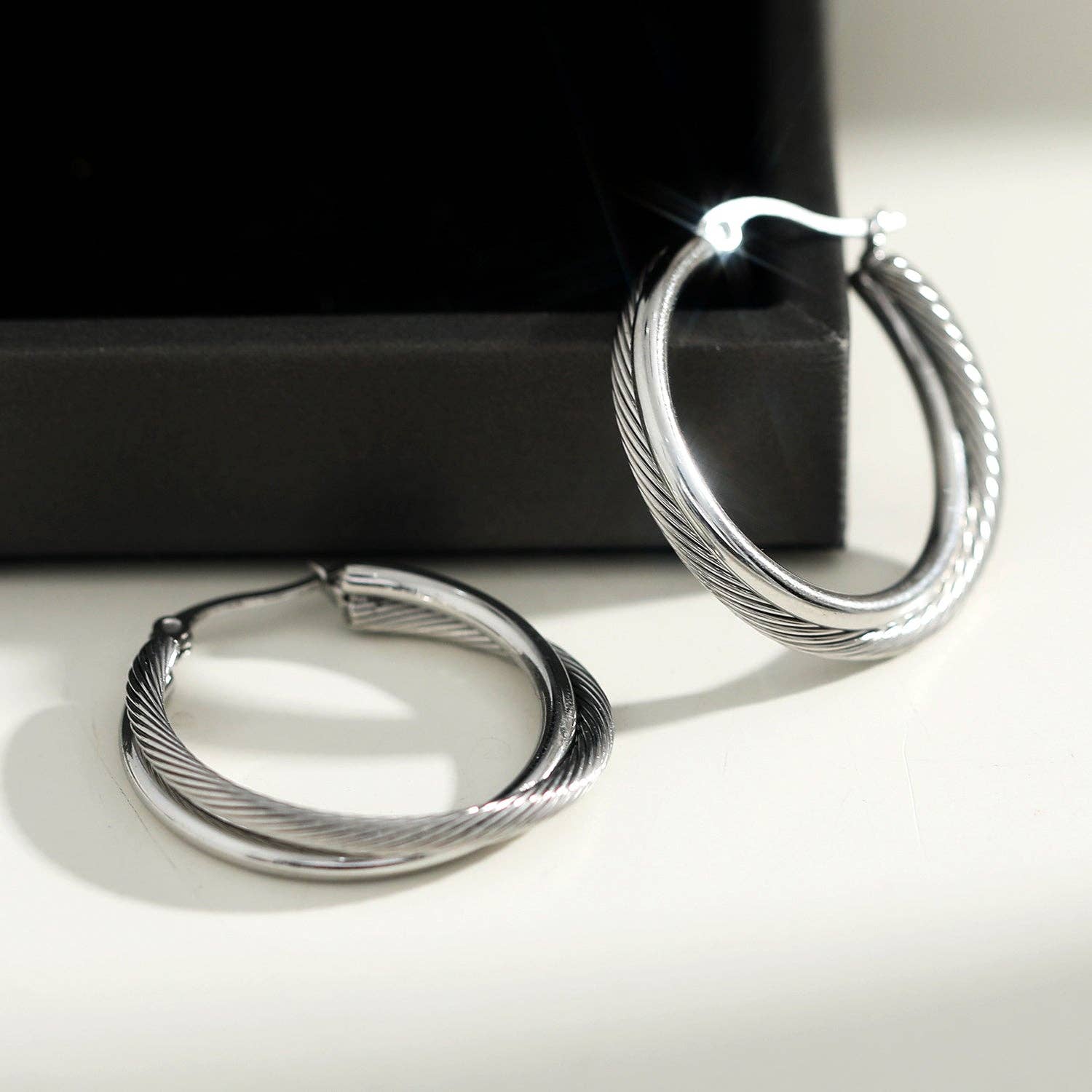 HACKNEY NINE – wholesale  – SAJAN Double Hoop Silver Earrings10