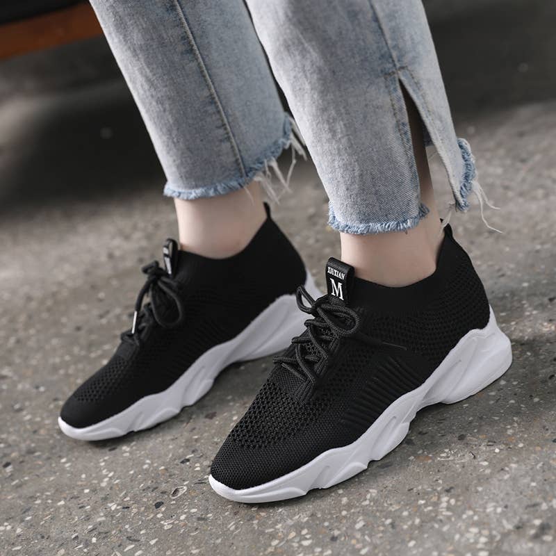 Calseosvic - Vendita all'ingrosso Sneakers sportive - Donna - Scarpe sportive traspiranti super morbide per donna 1963 nere4